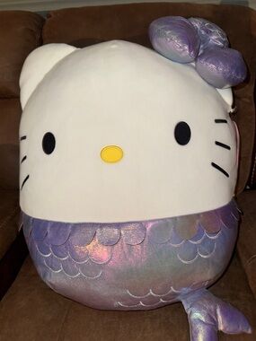 Hello Kitty XL 24 inch Mermaid Squishmallow Iridescent Purple Mermaid Plush